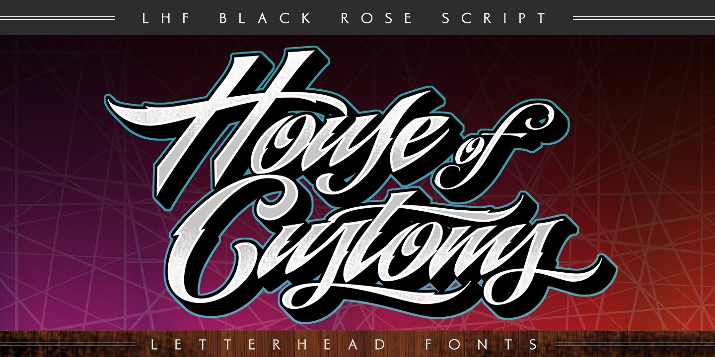 Beispiel einer LHF Black Rose Script-Schriftart